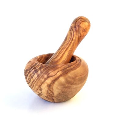 Mini mortar with pestle Ø 8 cm made of olive wood