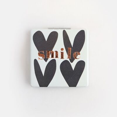 Charcoal Heart Smile Pocket Square Mirror