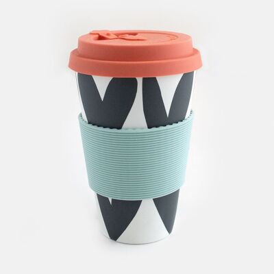 Charcoal Hearts Eco Coffee Cup