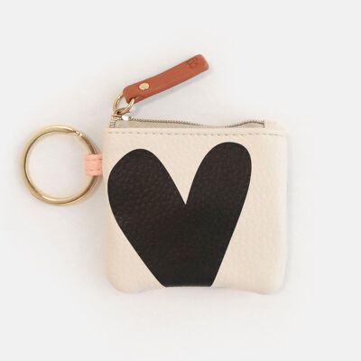 Charcoal Heart Mini Purse Keyring