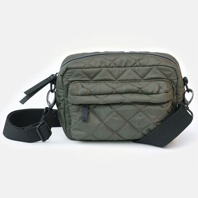 Khaki Quilted Corss Body Bag