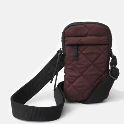 Burgundy Quilted Phone Bag