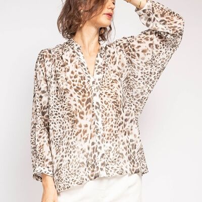 Camisa con estampado de leopardo