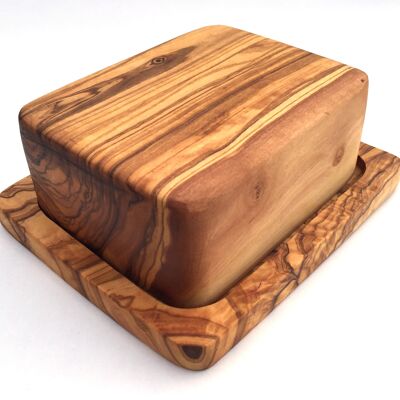 Butter dish for 250g piece of butter handmade handmade from olive wood