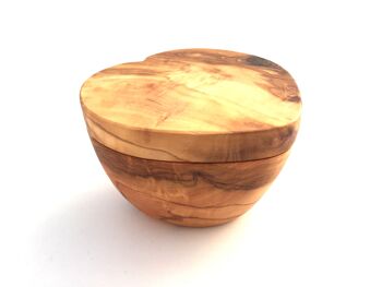 Boîte en forme de cœur avec système de fermeture magnétique en bois d'olivier 5