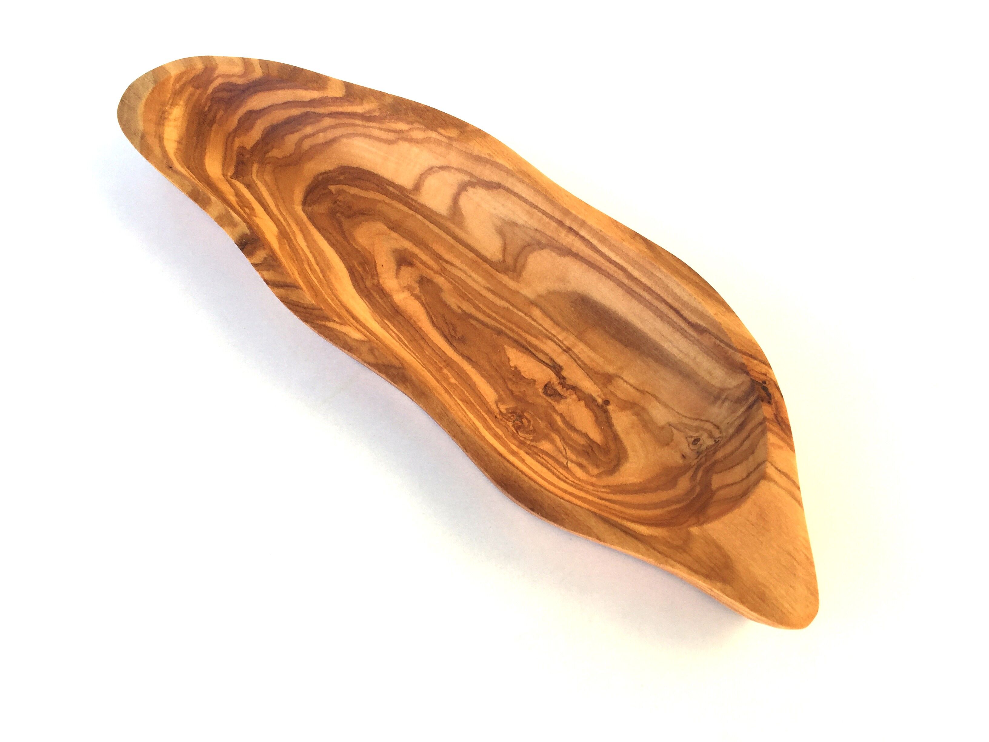 Bowl elongated Serving platter handmade from olive wood