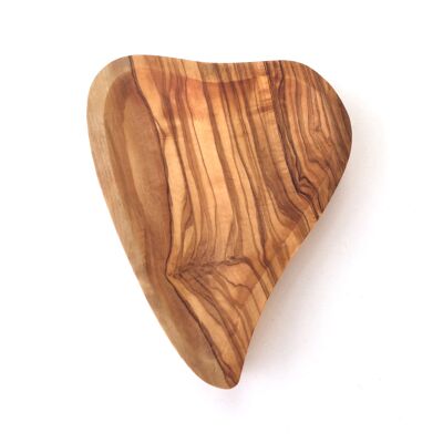 Cuenco en forma de corazón hecho a mano con madera de olivo