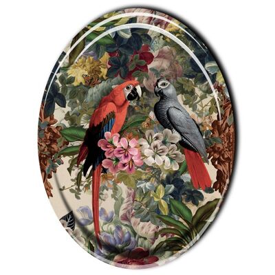 TRAY 33X25CM PARROTS