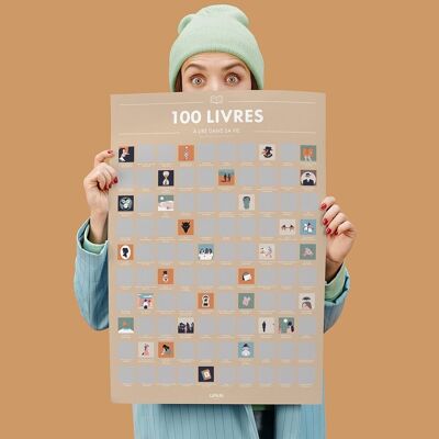 🇫🇷 Scratch Poster 100 libros para leer en tu vida (Versión FR)