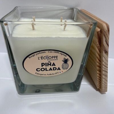 SCENTED CANDLE WAX 100% VEGETABLE SOYA - 10X10 4 WICKS 350 G PINA COLADA