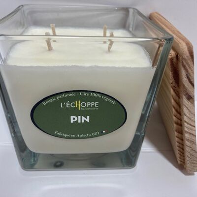 SCENTED CANDLE WAX 100% VEGETABLE SOYA - 10X10 4 WICKS 350 G PINE