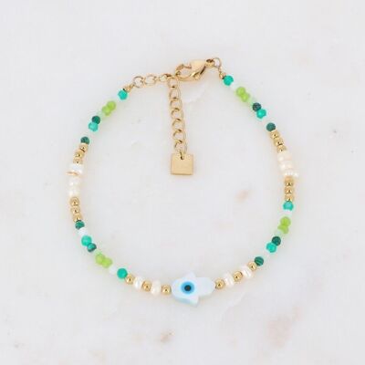 Gold and green Miliano Hand bracelet