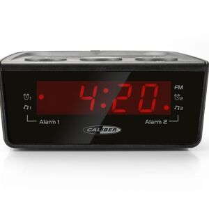 Réveil Calibre avec radio FM et double alarme - Noir (HCG014)