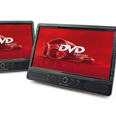 Reproductor de DVD Caliber para reposacabezas con pantalla de 2 monitores en diagonal = 25,4 cm (10 pulgadas)
