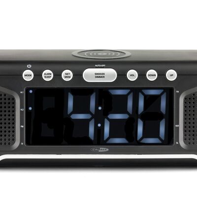 Caliber Uhrenradio mit drahtloser Aufladung – Schwarz (HCG008Q)