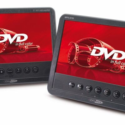 Reproductor de DVD de reposacabezas Caliber con pantalla de 2 monitores en diagonal = 17,78 cm (7 pulgadas)