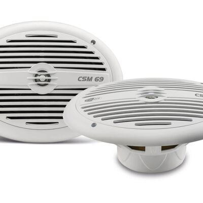 Caliber Marine Speakers - 6X9 Splashproof 180 Watts - Blanc (CSM69 NOUVEAU)