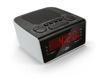 Réveil Calibre avec radio FM et double alarme - Noir et blanc (HCG015) 2