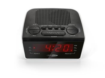 Réveil Calibre avec radio FM et double alarme - Noir et blanc (HCG015) 3