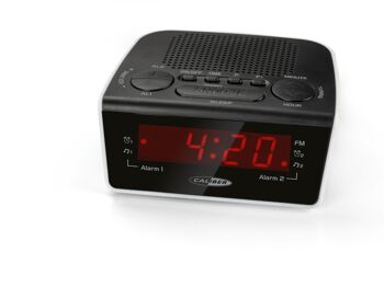 Réveil Calibre avec radio FM et double alarme - Noir et blanc (HCG015) 4