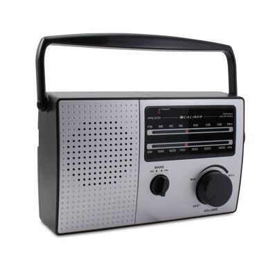 Caliber Portable FM AM Radio - Gray/Black (HPG317R)
