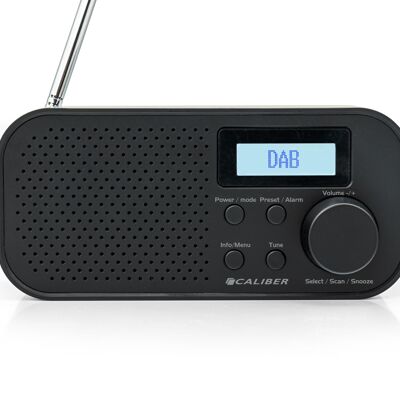 Radio portatile DAB+ Calibre - Con funzione FM e sveglia Batteria integrata (HPG319DAB)