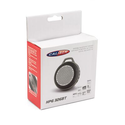Caliber Bluetooth Speaker with Battery - Black/Gray (HPG326BT)