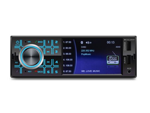 Caliber Autoradio mit DAB+ und Bluetooth – Schwarz (RMD404DAB-BT)