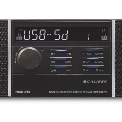 Caliber car radio with USB,SD built-in speakers (RMD213)