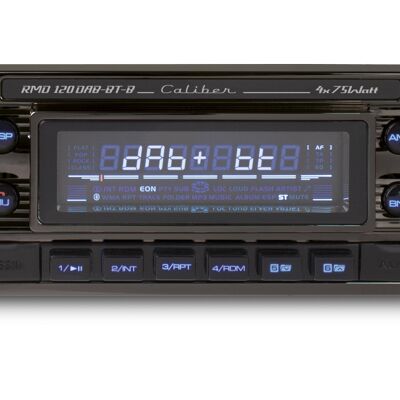 Caliber Car Radio - Bluetooth, USB 4x75Watt - Retro Black (RMD120BT-B)