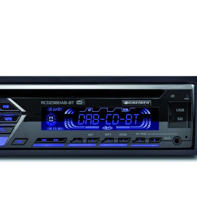 Caliber car radio with Bluetooth and DAB+ - CD/USB/SD 4x75Watt - black (RCD238DAB-BT)