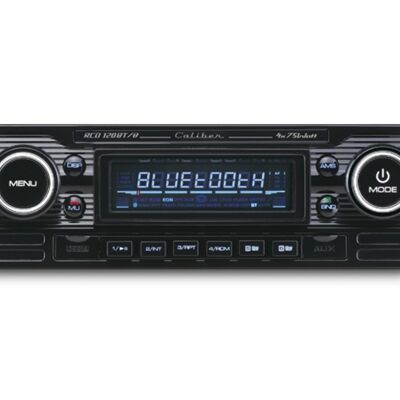 Radio de coche Caliber - Radio FM 4x75Watt con Bluetooth, USB 1 Din - Negro (RCD120BT-B)