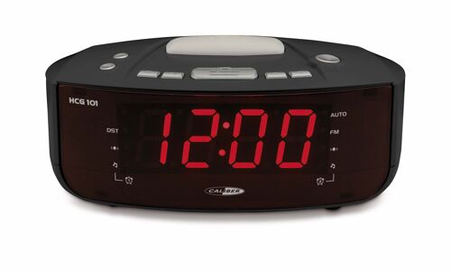Uhrenradio mit Doppel Alarm und Wecklicht – Schwarz (HCG101)