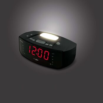 Radio-réveil avec double alarme et lumière de réveil - Noir (HCG101) 2