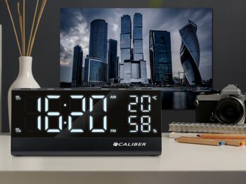 Réveil avec radio FM, capteur de température et d'humidité (HCG023) (HCG023) 6