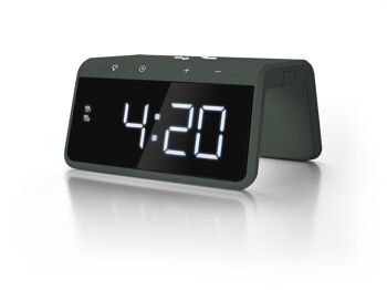 Réveil de charge sans fil USB avec grand écran - Vert minuit (HCG019QI-MG) 2