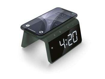 Réveil de charge sans fil USB avec grand écran - Vert minuit (HCG019QI-MG) 5