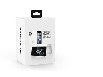 Réveil de charge sans fil USB avec grand écran - Blanc (HCG019QI-WA) 1
