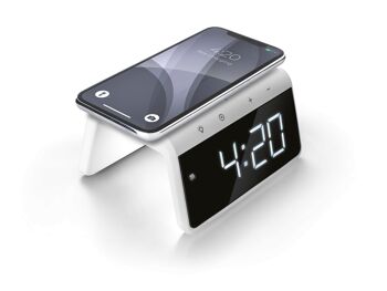 Réveil de charge sans fil USB avec grand écran - Blanc (HCG019QI-WA) 6