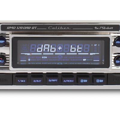 Autorradio con DAB+, USB y Bluetooth 4x75Watt – Aspecto retro cromado (RMD120DAB-BT)