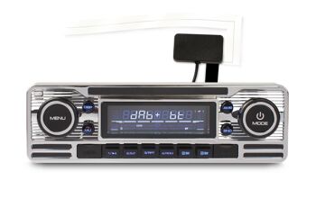 Autoradio avec DAB+, USB et Bluetooth 4x75Watt – Look retro chrome (RMD120DAB-BT) 2