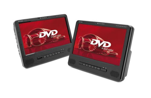 Satz mit 2 DVD-Spielern – 9 Zoll mit USB und Akku – Schwarz (MPD298)