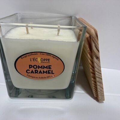 SCENTED CANDLE WAX 100% VEGETABLE SOYA - 10X10 4 WICKS 350 G APPLE CARAMEL