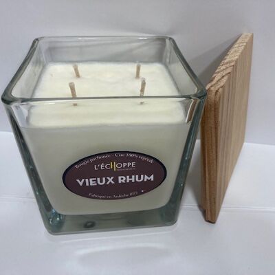 SCENTED CANDLE WAX 100% VEGETABLE SOYA - 10X10 4 WICKS 350 G OLD RUM