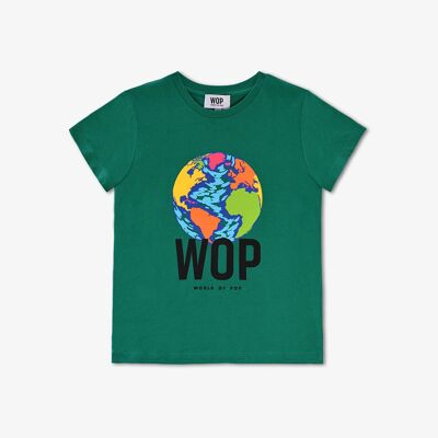 T-shirt badge Planète pour enfants en Coton Bio – W.O.P World Of Pop