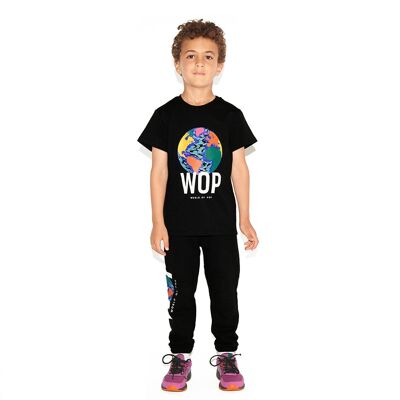 Kurzarm-T-Shirt aus Bio-Baumwolle für Kinder Schwarz