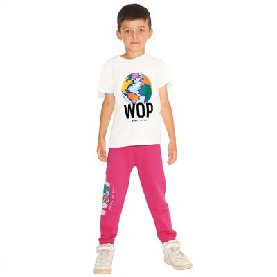 Kurzarm-T-Shirt aus Bio-Baumwolle für Kinder Weiß