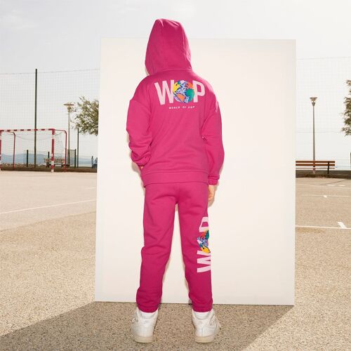 Veste de jogging pour enfants en Coton Bio  Fushia