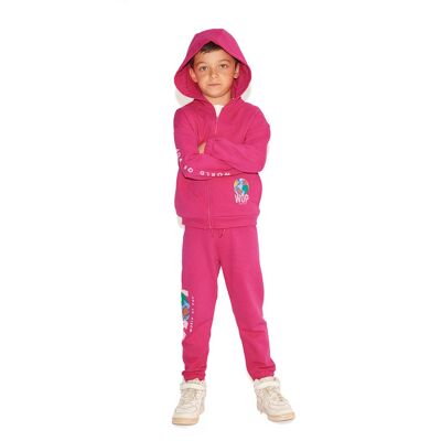 Jogging pour enfants en Coton Bio  Fushia