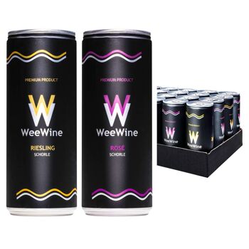 WEEWINE – WINE SCHORLE MIX (Riesling & Rosé) - 24 x 250ml SET PLATEAU 2